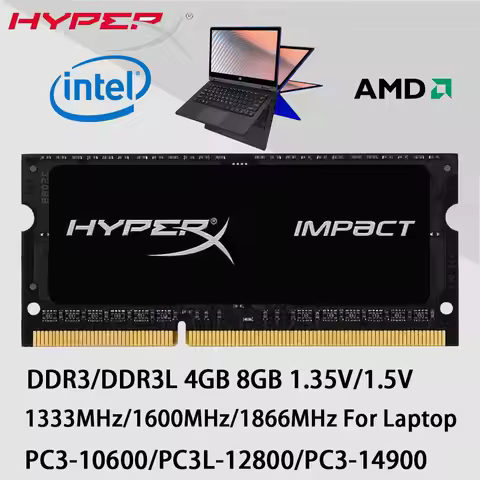 HyperX Memory DDR3 DDR3L Laptop RAM 4GB 8GB 1600MHz 1866MHz 1333 SODIMM Memory 260Pin PC4-21300 1920