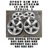 Sport Rim Ori Honda Stream 16 Inch 5H Pcd114.3 6.5JJ Offset +45 For RN5 / RN6 / RN8
