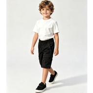 Zahfran27 Children's cargo chinos shorts satin 1 year - 16 years old baby/balita - middle-aged child