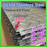 Stainless steel 304 *Papan Bunga 3mm Chequered Plate (Size Kecil)