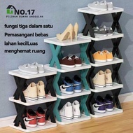 NEWs Shoe Rack X 4 5 6 7 Tier Zigzag Model Anti-Termite Space Saving - White - Table - Cupboard