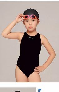 Zoke Children Swimwear Girls Training Swimsuit Quick-Drying Breathable Fastskin Racing Bathing Suit