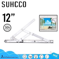 SUHCCO 12'' Aluminum Casement Window 304 Stainless Steel Friction Stay 4 Bar Hinge