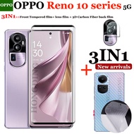 3IN1 For Oppo Reno10 Pro+ Reno 10 Pro Plus Curved Tempered Glass Safety Film Oppo Reno10 Pro 10Pro 5G Camera Screen Protector Oppo Reno10 5G Back film