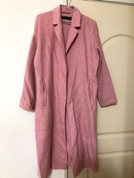 Zara粉色羊毛風衣款外套