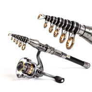 Ultra Compact Carbon Fiber Retractable Fishing Rod-Portable, Adjustable Length 59.06 Inches to 94.49
