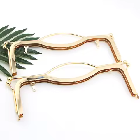 K666 light gold Smooth surface lip 27CM no hole screw delicate Luggage Accessories Hardware purse fr