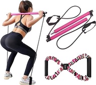 LADER Pilates Bar Kit with Resistance Band, Portable Resistance Band and Toning Bar Yoga Pilates Equipment Exercise Stick 8 Shape Body Shaping Resime Bar