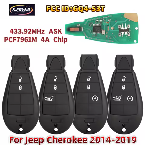 XJMYNB Fobik GQ4-53T Remote Car Key Fob For Jeep Cherokee Sport KL 2014 2015 2016 2017 2018 2019 433