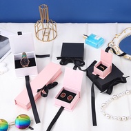 Necklace Ribbon Flap Jewelry Packaging Box Exquisite Creative Ribbon Flap Jewelry Box Solid Color Br