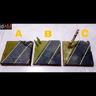 Diorama jalan aspal (hotweels) skala 1:64