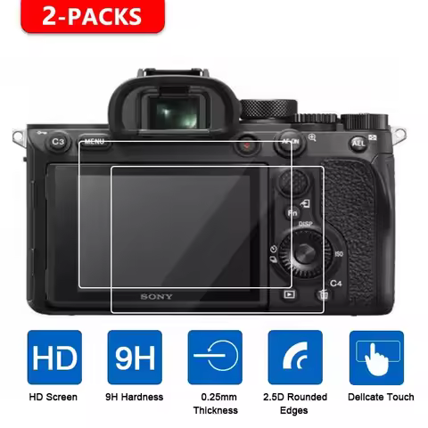 2PCS Tempered Glass Screen Protector Film for Sony A7MII / A7MIII / A7RII / A7RIII / A7RIV / A72 / A