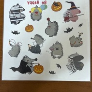 小刺蝟萬聖節紋身貼紙
