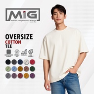 MIG Premium 200gsm Technology Cotton Comfortable Round Neck Lengen Pendek Oversized Plain T shirt