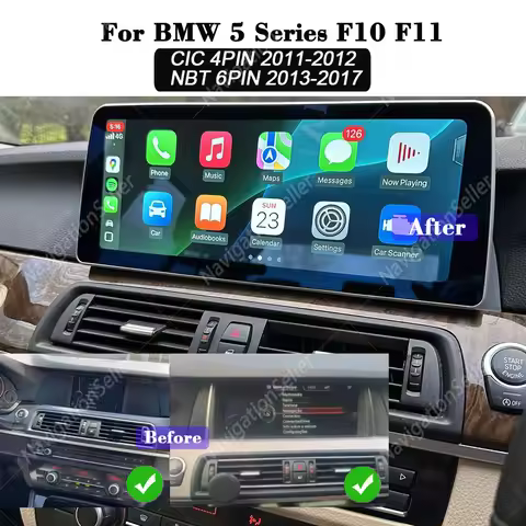 12.3 inch Android Navigation Screen For BMW 5 Series F10 F11 CIC NBT 2011-2017 Car Multimedia Carpla
