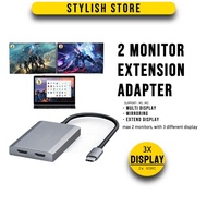 4K Multi Display HDMI Splitter Hub 2 IN 1 Extend / Mirroring Monitor Type C Adapter M1 M2 For PC Laptop Extender