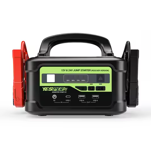 YESPER Car Jump Starter 6000A Peak, Portable 12V/24V Heavy Duty Truck Jumper Box, 58800mAh Battery P