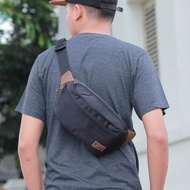 [110] TAS SELEMPANG PRIA KOMBINASI KULIT SAPI  WAISTBAG SLING BAG DISTRO  MODEL TERBARU TAS PINGGANG