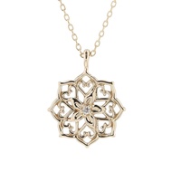 【Direct from Japan】[Disney] Pendant Necklace Aladdin Jasmine Princess 10k Yellow Gold Lace Openwork 