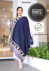 Asimetris Kaftan Paris Dayak Navy. Kaftan Batik Paris Navy jumbo size by BATIKSOLOORI bisa COD