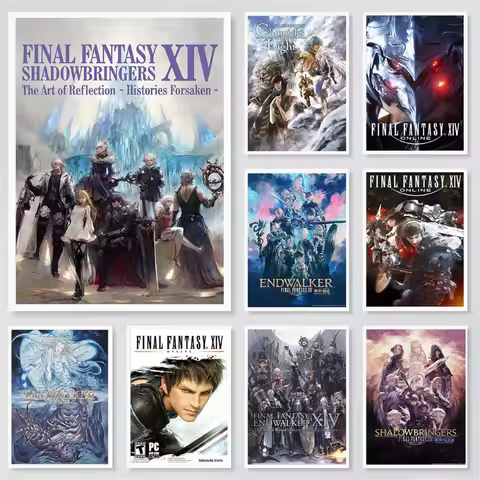 Modern Hot Video Game Final-Fantasy XIV Poster Prints FF14 Vaporwave Canvas Painting Wall Art for Ga