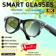 【Ready Stock】2027 AI Smart Glasses 4K HD Video 800W Camera WiFi Transfer Bluetooth Call Voice Assist