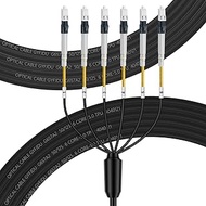 6 Core Industrial TPU OS2 LC to LC Outdoor Armored Fiber Optic Cable, OS2 Fiber 6 Strands Single Mod