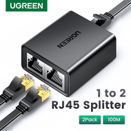 UGREEN RJ45 Splitter 1 to 2 Ethernet Adapter Network Cable Extender Coupler For PC Laptop TV Router
