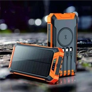 Wireless Solar Power Bank 30000mah Portable Charger Solar Panel with cables PS26H
