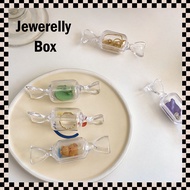 Women Mini Portable Plastic Storage Box Sweet Design Transparent Pill Jewelry Earplug Earring Box A-