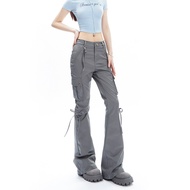 APEA Hot Girl Low-Waist Overalls 2023 Ballet Girl Style Bow Tie Design Feeling Casual Slightly Trous