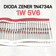 (10 PCS) ZENER DIODE 1W 1WATT 5V6 5.6V 5.6 V DIODE 1N4734A 1N 4734A IN4734 IN 4734 DO-41 ST