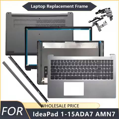 NEW For Lenovo IdeaPad 1-15ADA7 1 15AMN7 Black Laptop LCD Back Cover Front Bezel Palmrest Bottom Cas