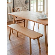北歐長椅帶靠背家用客廳白蠟木實木長條凳原木簡約長板凳椅餐桌凳
