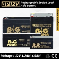 BIGPOWER Rechargeable 12V SLA Battery 12V1.2AH / 12V2.3AH / 12V3.2AH / 12V4.5AH Sealed Lead Acid Bat