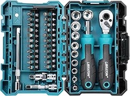 LIBRATON 37PCS 1/4" Drive Mini Socket & Ratchet Wrench Set with Bits, 4-13mm Shallow Sockets, Magnet