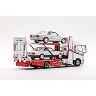 GCD 1/64 Fuso Double Decker Truck White / Red Or Shell