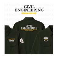HIJAU Heerock.id Workshirt - Civil Engineering - Civil Engineering - Army Green