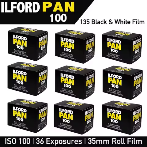 Original ILFORD PAN 100 Black And White Film 36 Exposure/Roll High-Quality 1/3/5/9 Rolls For 135mm F