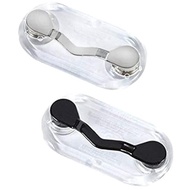 Readerest Stainless Magnetic Eyeglass Holder - ID Badge Accessory in Stainless Steel and Gunmetal Bl