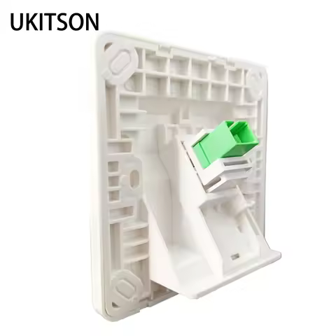 Angled SC APC Fiber Optic White Wall Panel Optical Fiber Network Socket Simplex SC LAN Coupler 86x86