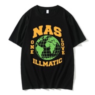 Rap Nas One Love Illmatic Hip Cartoon Manga T-shirts Tops Men's Summer Loose T Shirt Short Sleeve Men Soft Oversized Tees XS-4XL-5XL-6XL