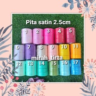 2.5 cm satin ribbon. 2.5cm colored ribbon. flower bouquet ribbon