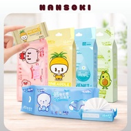 HANSOKI Set of 8 Mini Wet Tissues, Convenient for Going Out to Work, Pocket, Convenient, Random Colo