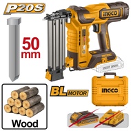 INGCO เครื่องยิงตะปูไร้สาย 20 โวลต์ รุ่น CBNLI5005 อัตราการยิง 3 ชิ้น/วิ ชนิดตะปู F15~F50 ไม่รวมแบตเ