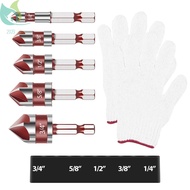 5Pcs Countersink Drill Bit Set Chamfering Countersink Drill Hex Shank 5 Flute Countersink Bit  SHOPQ