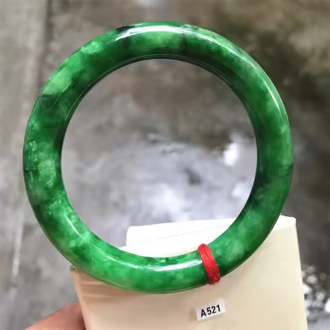 58.3mm Natural Green Jadeite Jade Bracelets Burma Emerald Jade Bracelet Bangle