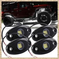 (AGVS) 4Pcs 9LED Super Bright Rock Light Kit LED Waterproof LED Neon Underglow Light for Off Road Tr