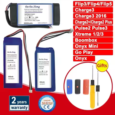 Replacement Speaker Battery for JBL Charge Flip Pulse Xtreme 1, 2, 3, 4, 5, Harman Kardon Go Play On