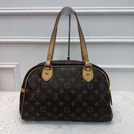 LV路易威登 保齡球手提包 Montorgueil老花滿印 單肩包手提包 大容量